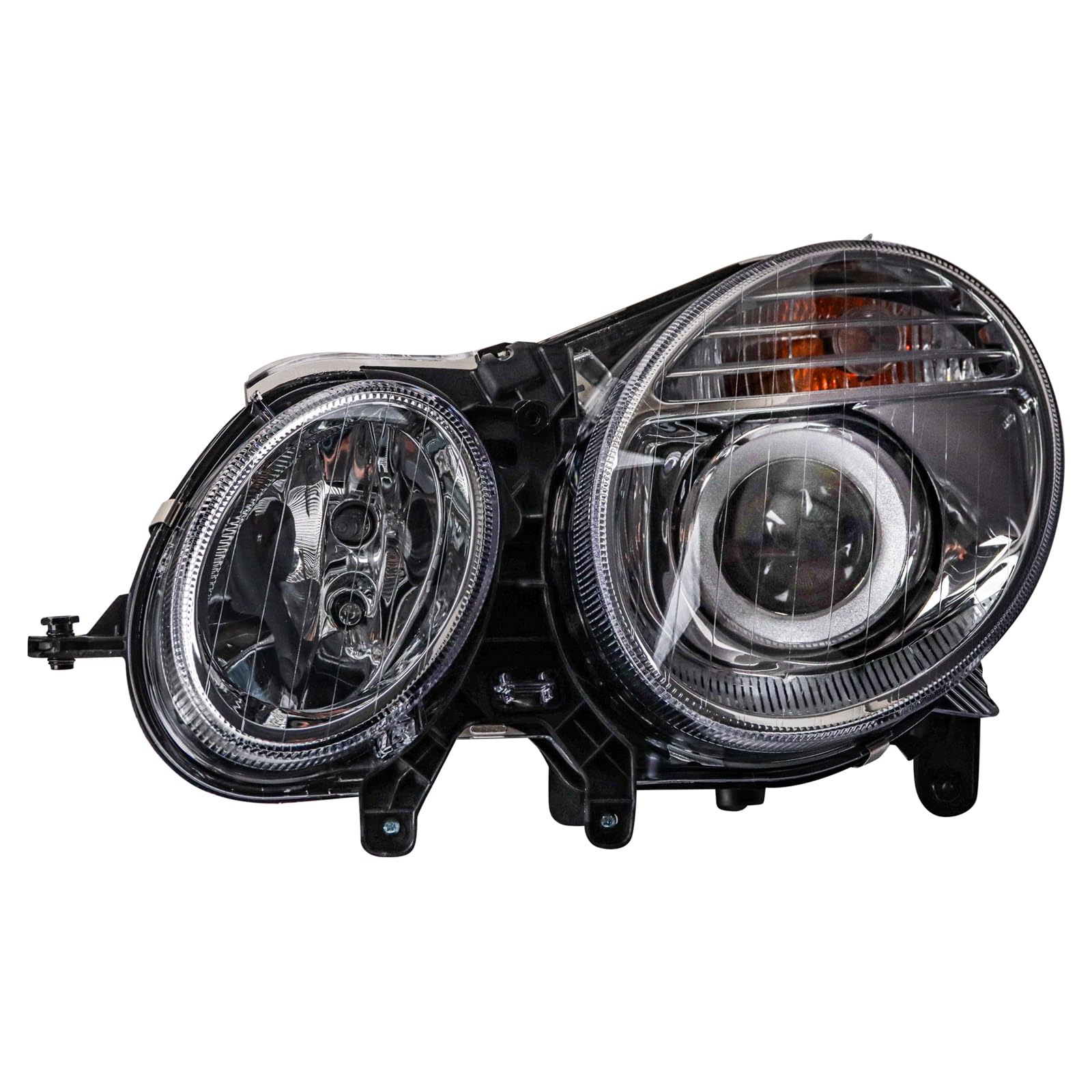 TRQ Driver Side Headlight Assembly Halogen Compatible with 2007-2009 Mercedes-Benz E320 E350 E550 E63 AMG 2007 E280 MB2500100