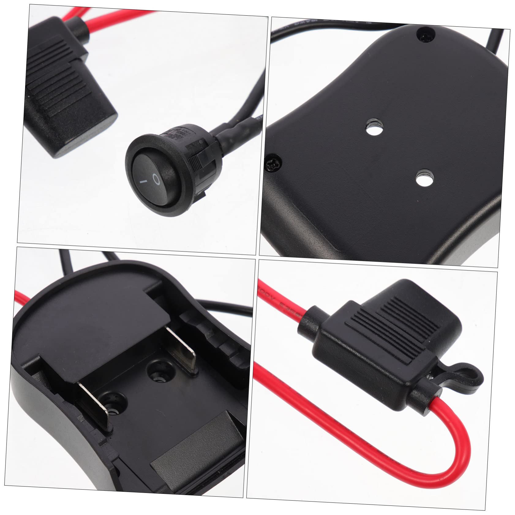NUOBESTY 2 Piezas Adaptador De Batería De 18v Batería para Convertidor De Voltaje Adaptador De Rueda Eléctrica para Camión De Corriente Fuerza Ordenador Personal Negro
