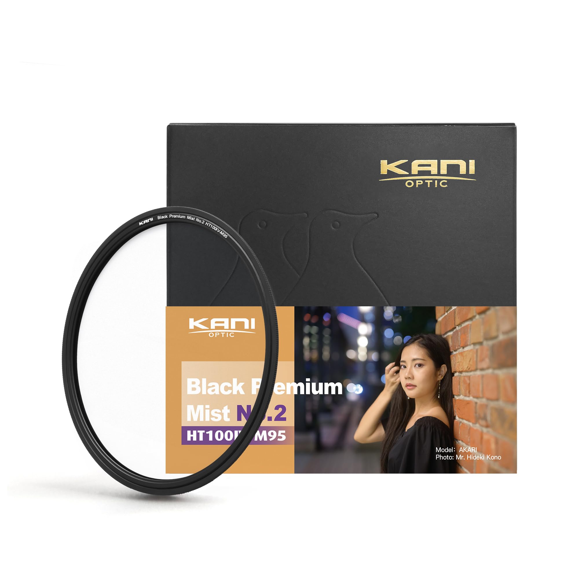 KANI 815774 100mm Wide Soft Filter Black Premium Mist No.2 HT100IV-M95 Magnetic 100mm Width Holder for HT100 IV Square Filter Accessories, Soft Effect, Contrast Adjustment, Low Reflectivity