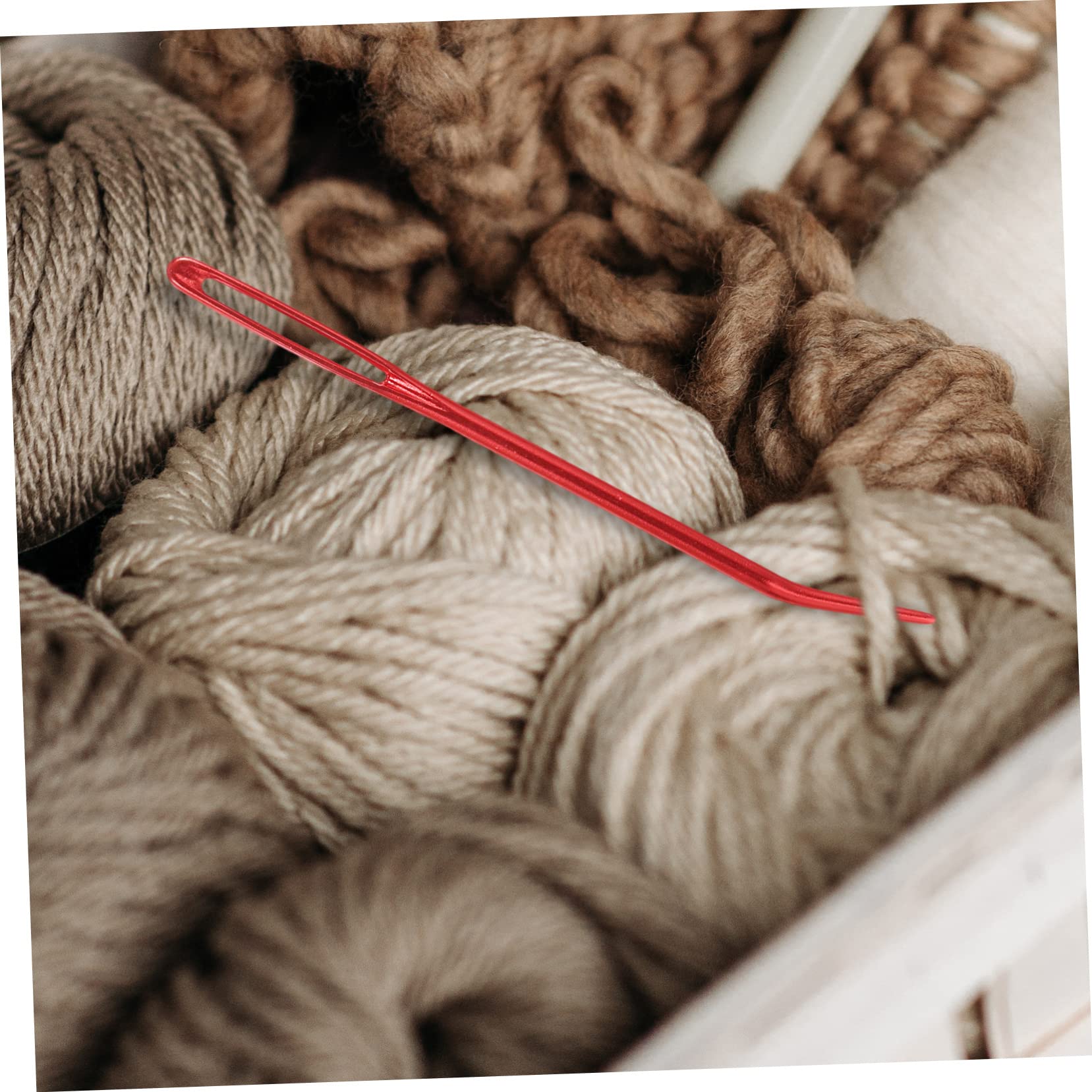 BELLIFFY 2sets Round Knitting Needles Set Double End Needles Large Eye Yarn for Crocheting Sewing Supplies 8pcs*2