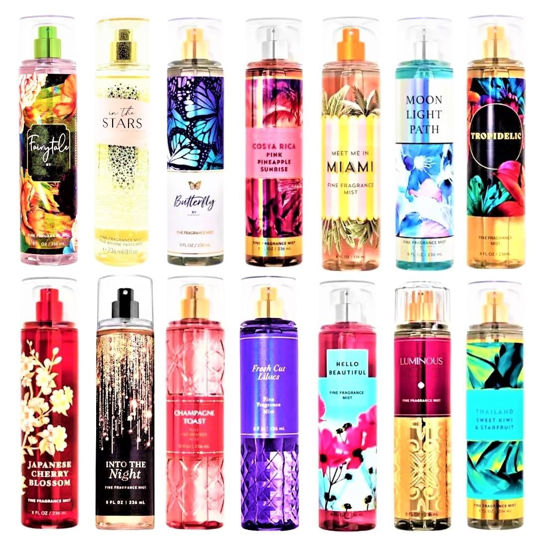 Bath & Body 3 PACK, Random Miscellaneous Assorted FINE FRAGRANCE MIST, 8 oz each (24 oz total)