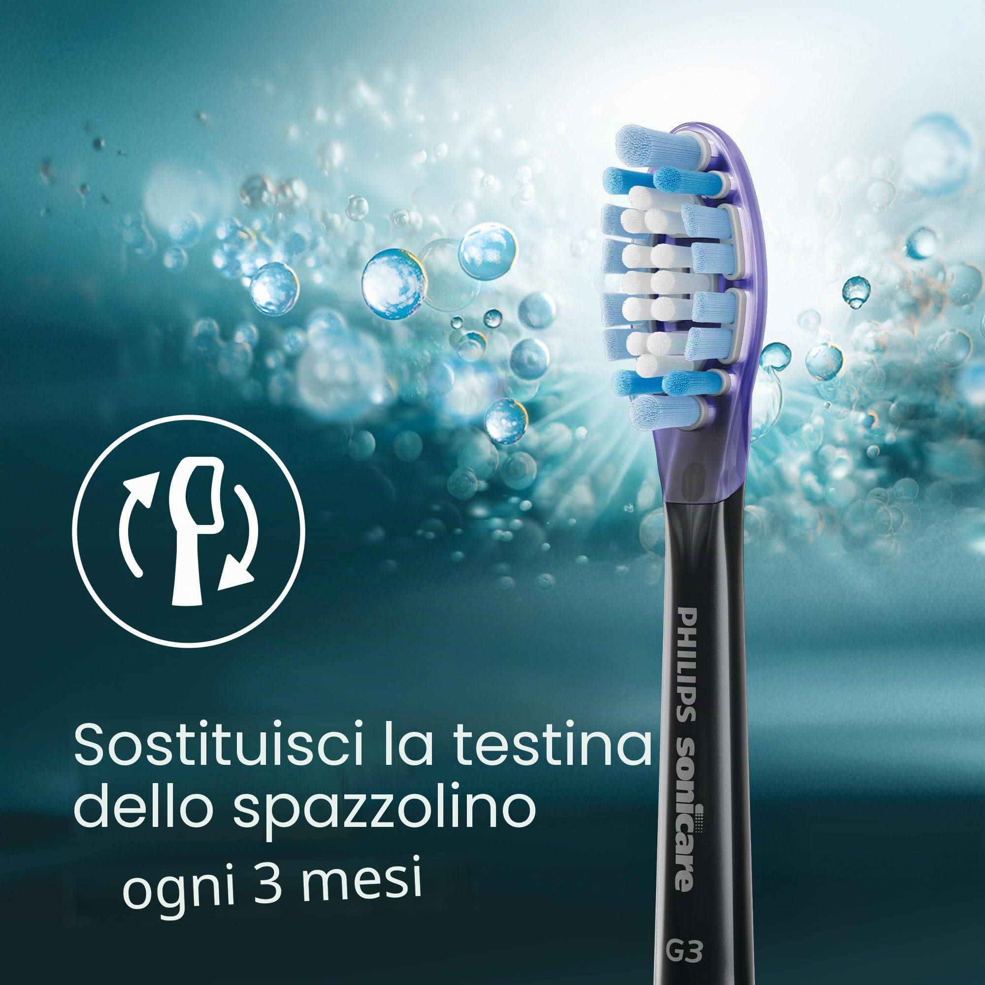 SONICARE Philips HX9054/95 - Testine di ricambio originali G3 Premium Gum Care, 4 testine, colore: nero