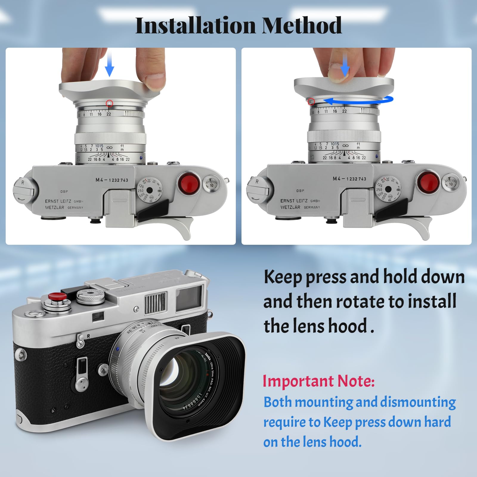 Carl Zeiss Biogon T* 35mm F2 ZM フード付き Amazon | Haoge LH-ZV07 バヨネット メタル スクエア レンズ フード