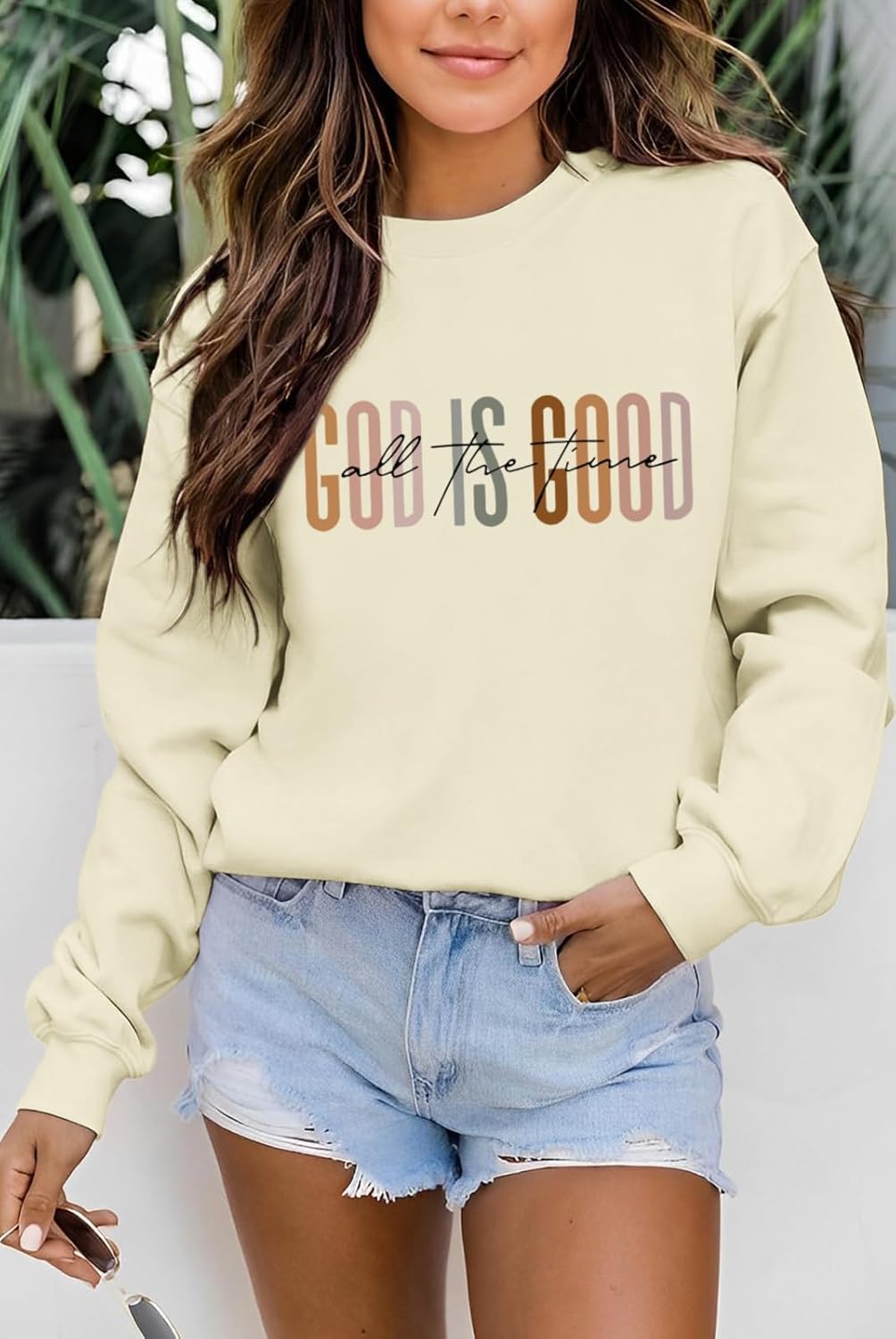 KIEKIECOO God is Good Sweatshirts for Women Christian Faith Sweatshirt Bible Verse Religious Long Sleeve Shirts Pullover - Image 2