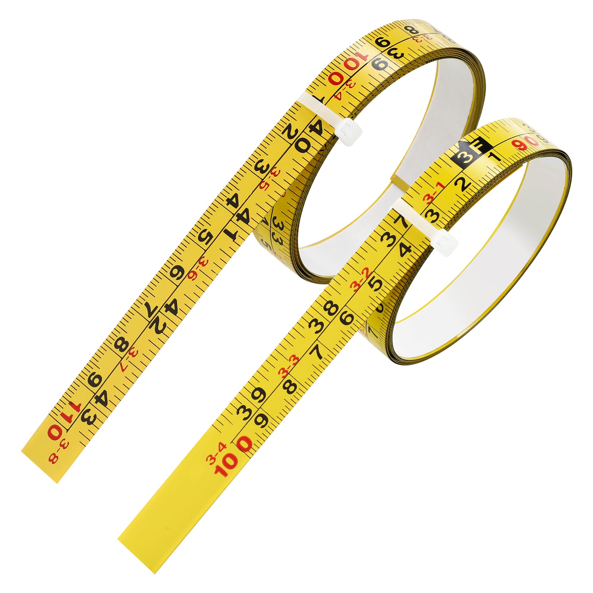 2Pcs Steel Self-Adhesive Measuring Tape, Imperial & Metric Tape Measure Sticker Ruler, Left to Right and Right to Left Stick on Tape Measure for