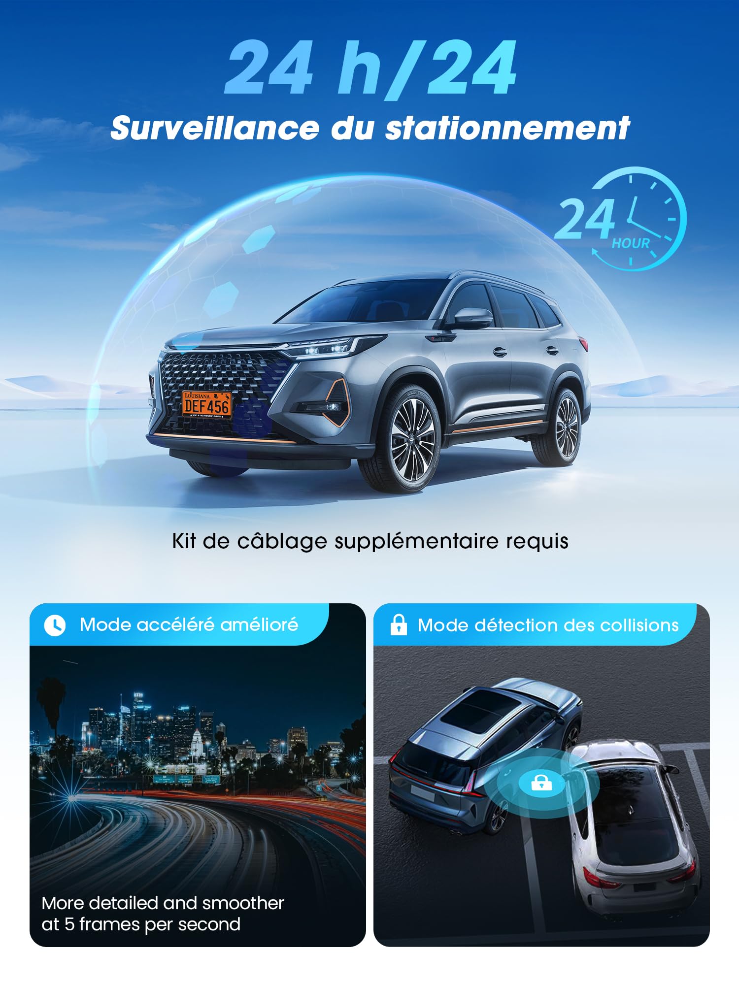 DDPAI Z60 Pro Dashcam Voiture Avant Arrière, 4K+1080P Dual STARVIS 2 HDR, 32 Go eMMC Intégré + Carte 128 Go Offerte, Vision Nocturne AI-ISP, 4G LTE, WiFi 5GHz GPS, Mode Parking 24H, 3" IPS