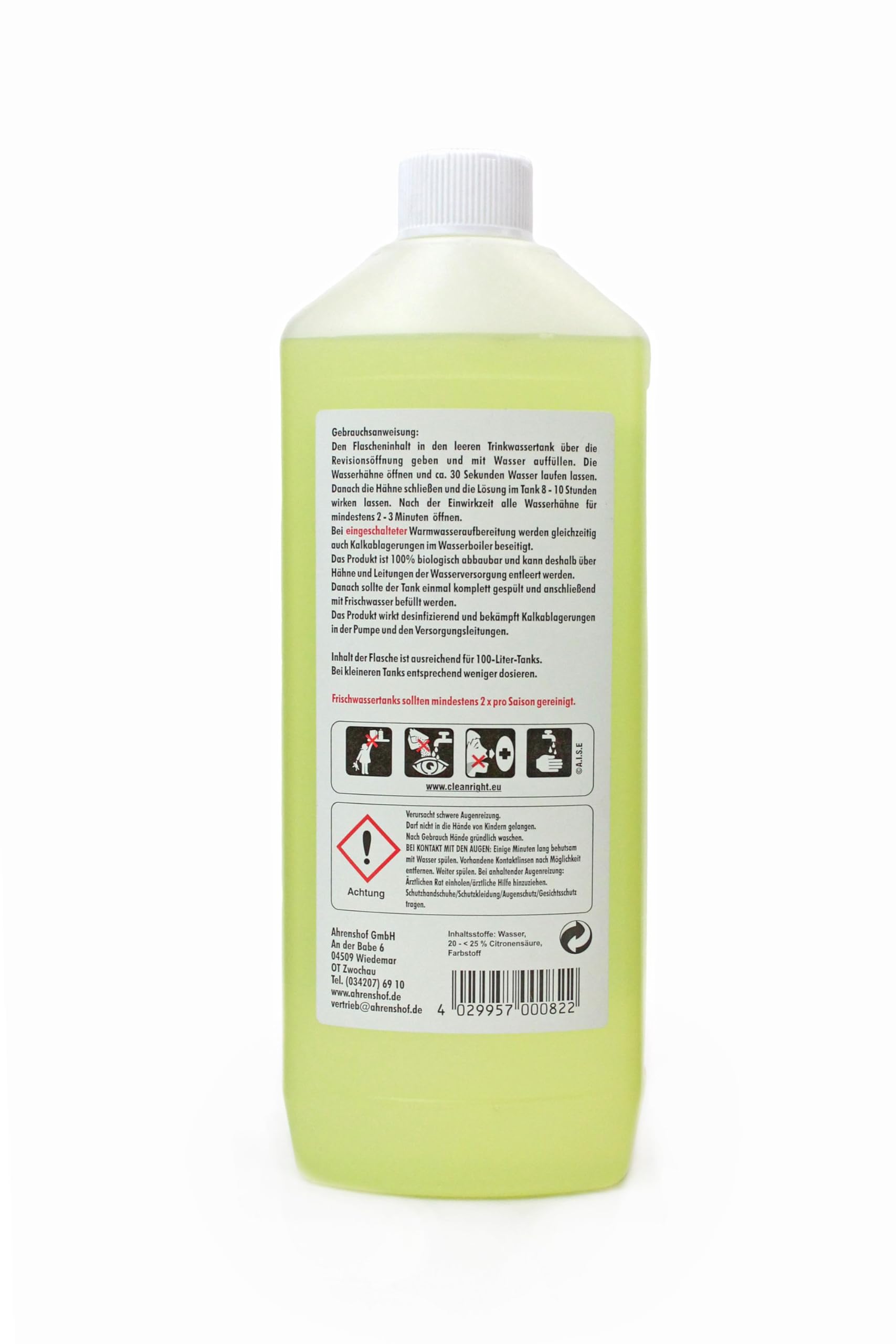 Frischwassertank Reiniger 12 x 1 Liter karipol - reinigt Leitungen, Abwassertank, Abfluss- und Grauwassertank, Pumpen und Boiler, für Wohnmobil Boot Caravan