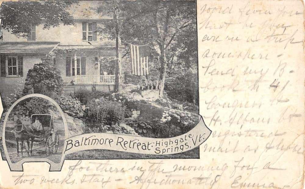Highgate Springs Vermont Baltimore Retreat Multiview Antique Postcard