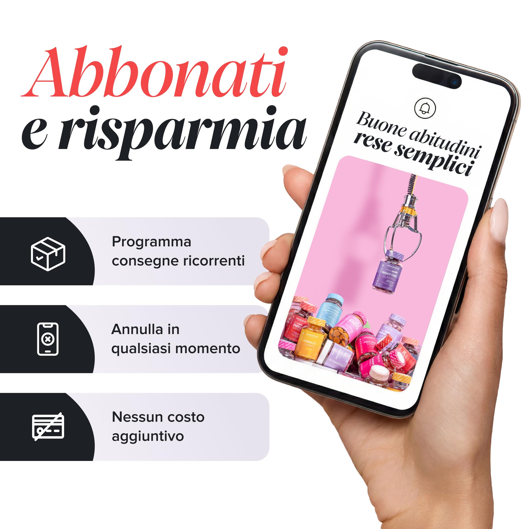 Ferro Bambini Gommose – Ferro + Vitamina C per l'Assorbimento – Energia, Globuli Rossi e Difese – Vegano, Senza Glutine – 30 Gommose Gusto Fragola – Novomins