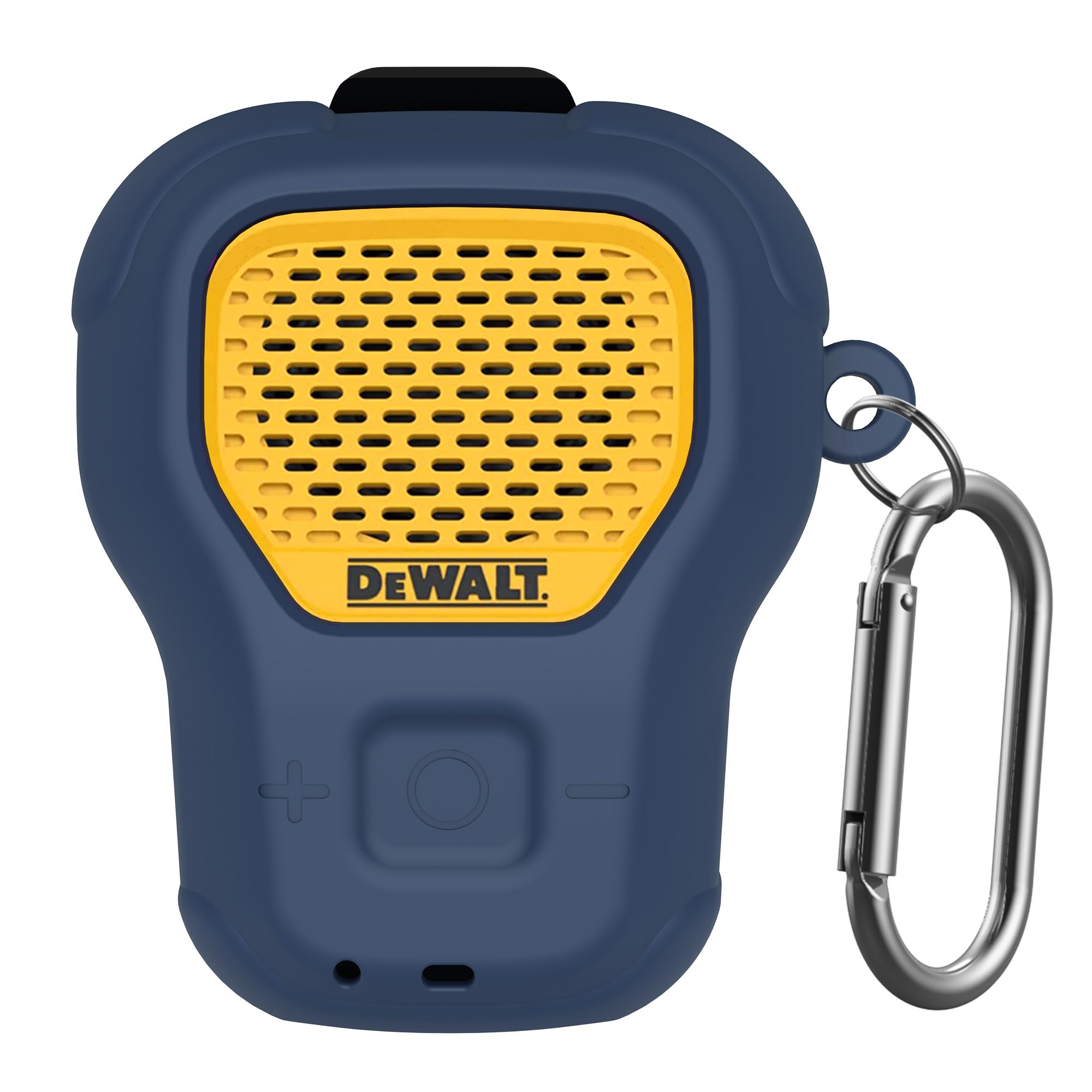 POZCIS Silicone Case for DEWALT Wearable Bluetooth Speaker Case Cover, Small Lightweight Anti-Scratch Portable for Speaker Dewalt Case with Carabiner Accessories Set(Dark Blue)