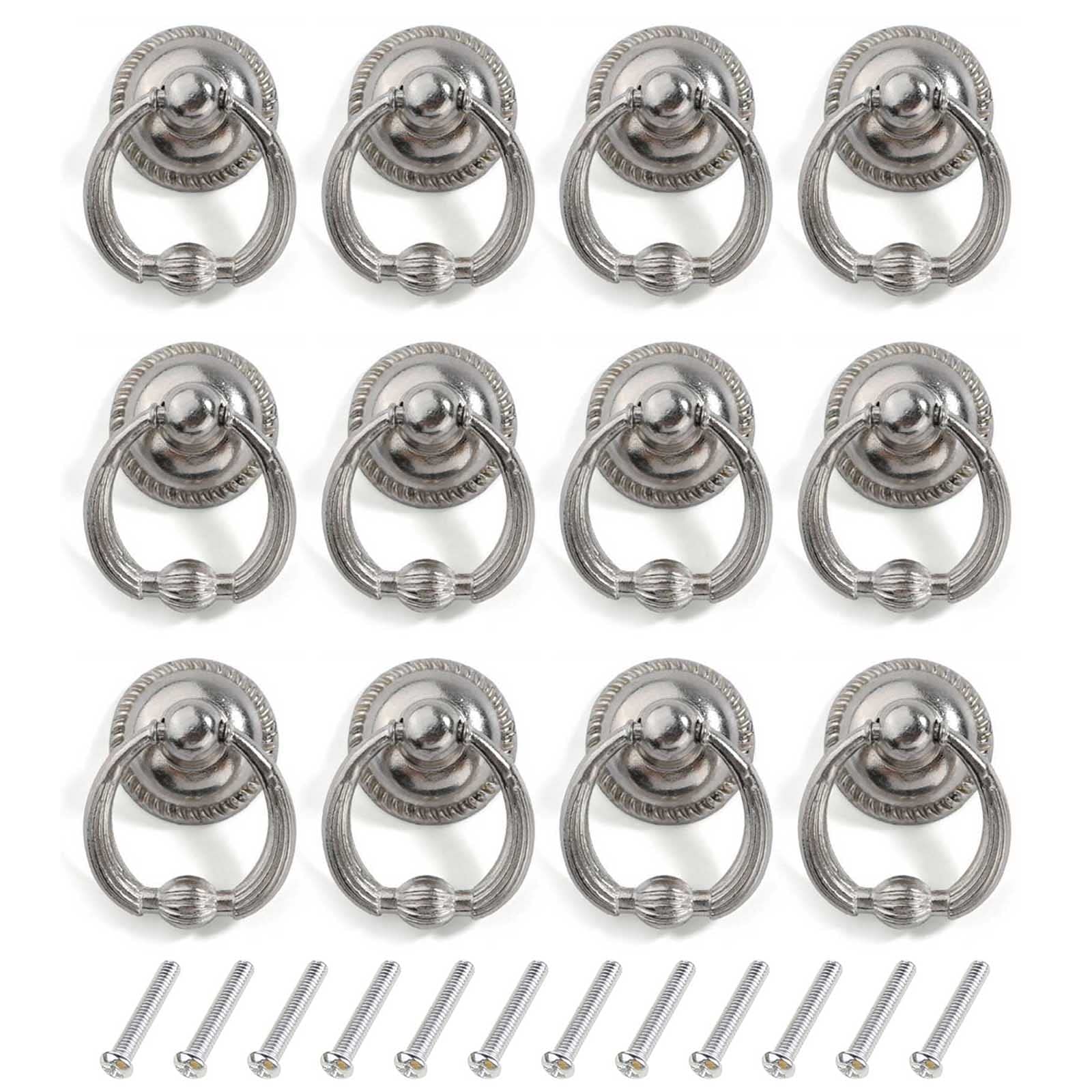Lirrvb Silver 12Pcs Vintage Cupboard Drawer Knob Zinc Alloy Wardrobe Dressers Pull Handle Cabinet Knob Furniture Parts Cabinet Pulls Gold Vintage