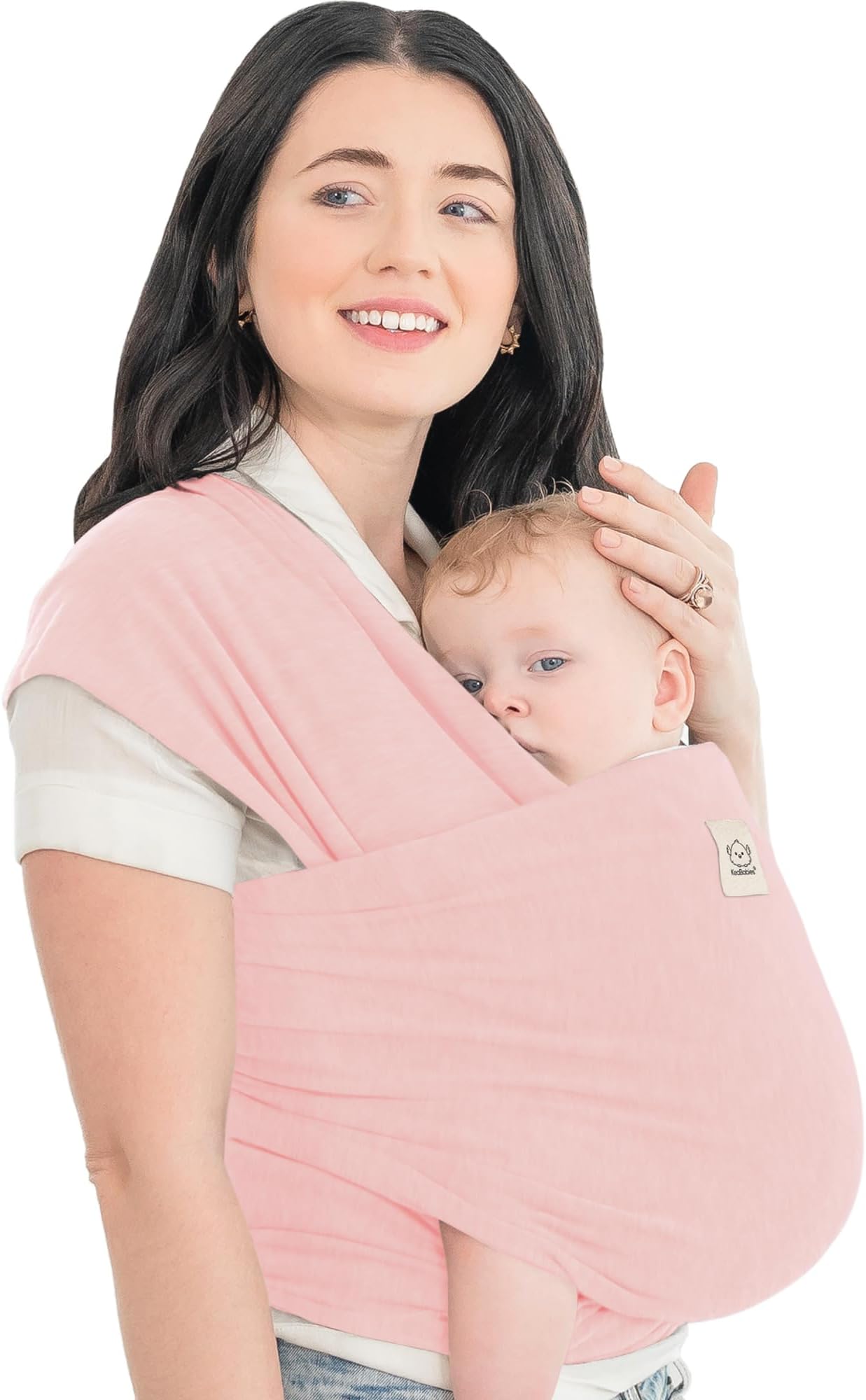 Baby Wrap Carrier - All in 1 Stretchy Baby Sling - Baby Carrier Sling - Baby Carrier Wraps - Baby Carriers for Newborn, Infant - Baby Holder Straps - Baby Slings - Baby Sling Wrap (Dusty Pink)
