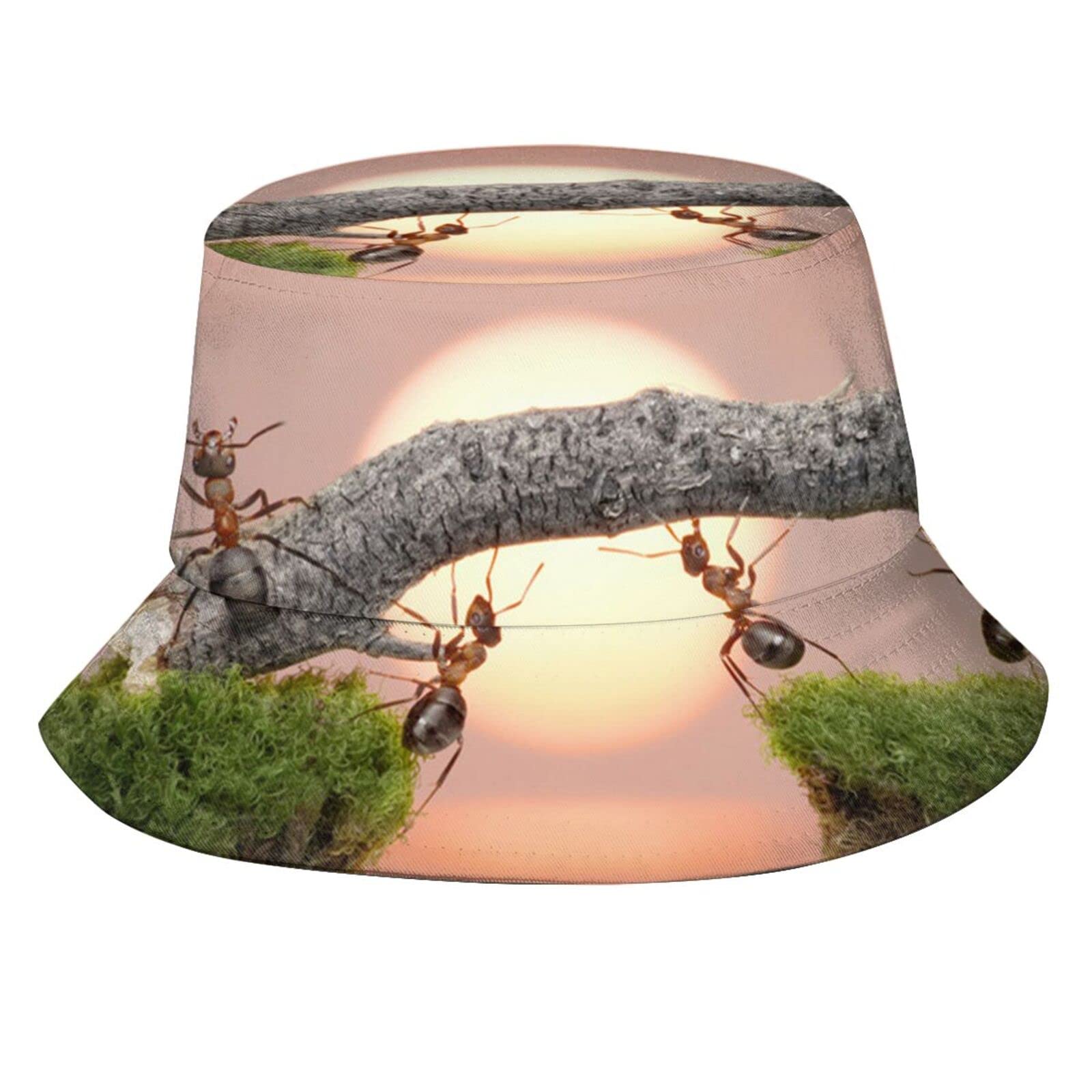 Funny Ant Bucket Hat Brim Cap Ant Hat Cute Fisherman Hats Packable Cap Animal Hat
