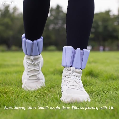 Miniatura 10 de Pesas de muñeca ajustables para mujeres y hombres, juego de 2 pesas de tobillo, (1 libra cada una) para entrenamiento mejorado, perfectas para yoga,