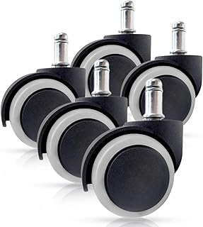Gresunny 5pcs Ruedas para sillas de Oficina Ruedas para Suelo Duro Ruedas para Muebles sillas giratorias Ruedas de Repuesto para Silla de Oficina alfombras baldosas Laminado 11 x 22 mm