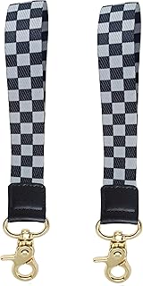2Pcs Checkered Black and White Racing Keychain, For Race Sports Themed Key Chain.