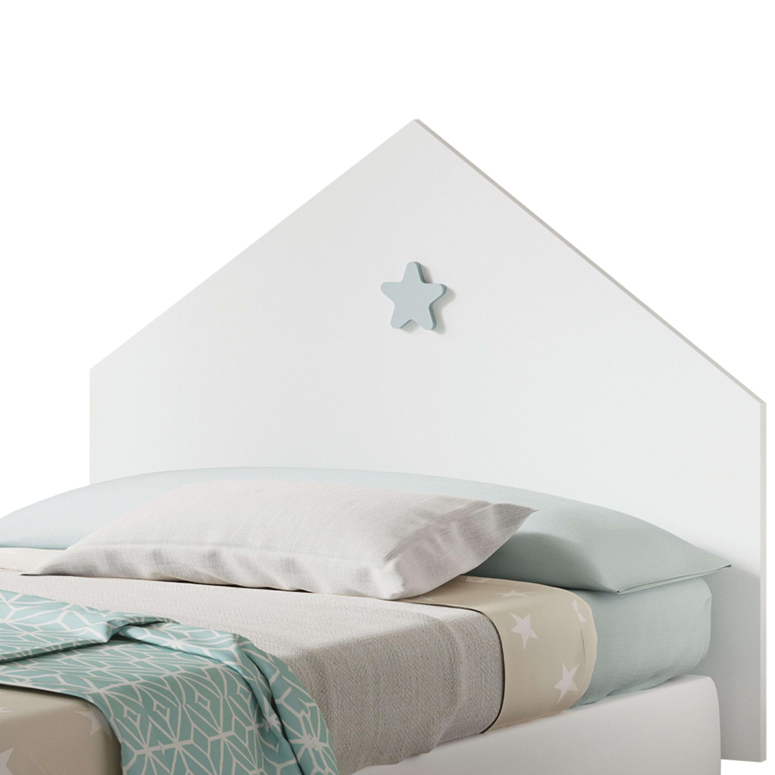 MUEBLES PITARCH | Cabecero Cama 90 Infantil con Estrella, Dormitorio Juvenil, Blanco, 80x100x1,6cm Modelo Sweet