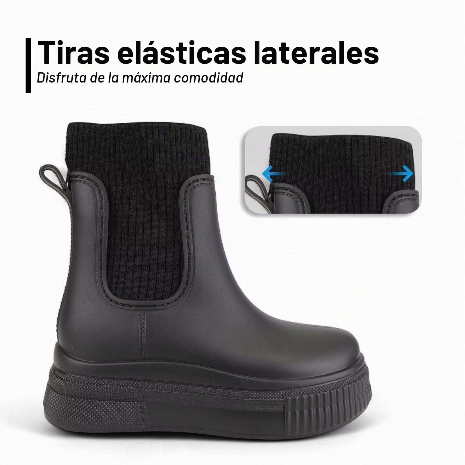 Botas de Agua Mujer Impermeables Antideslizantes Botines de Lluvia para Invierno Cómodos