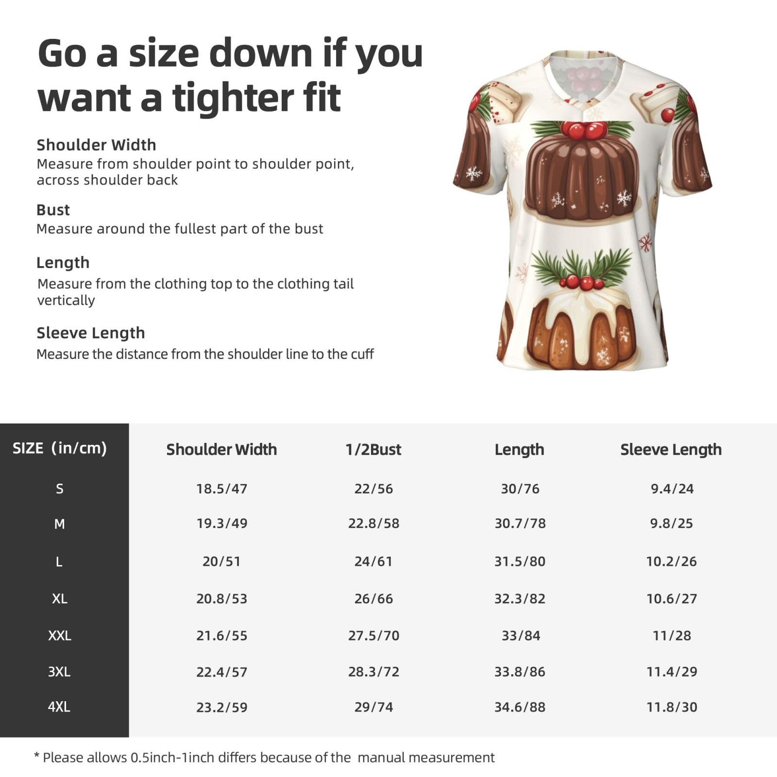 Stylish Athletic Sports Jersey Christmas-Dessert-Pattern Men's Rugby Jersey 4X-Large Black