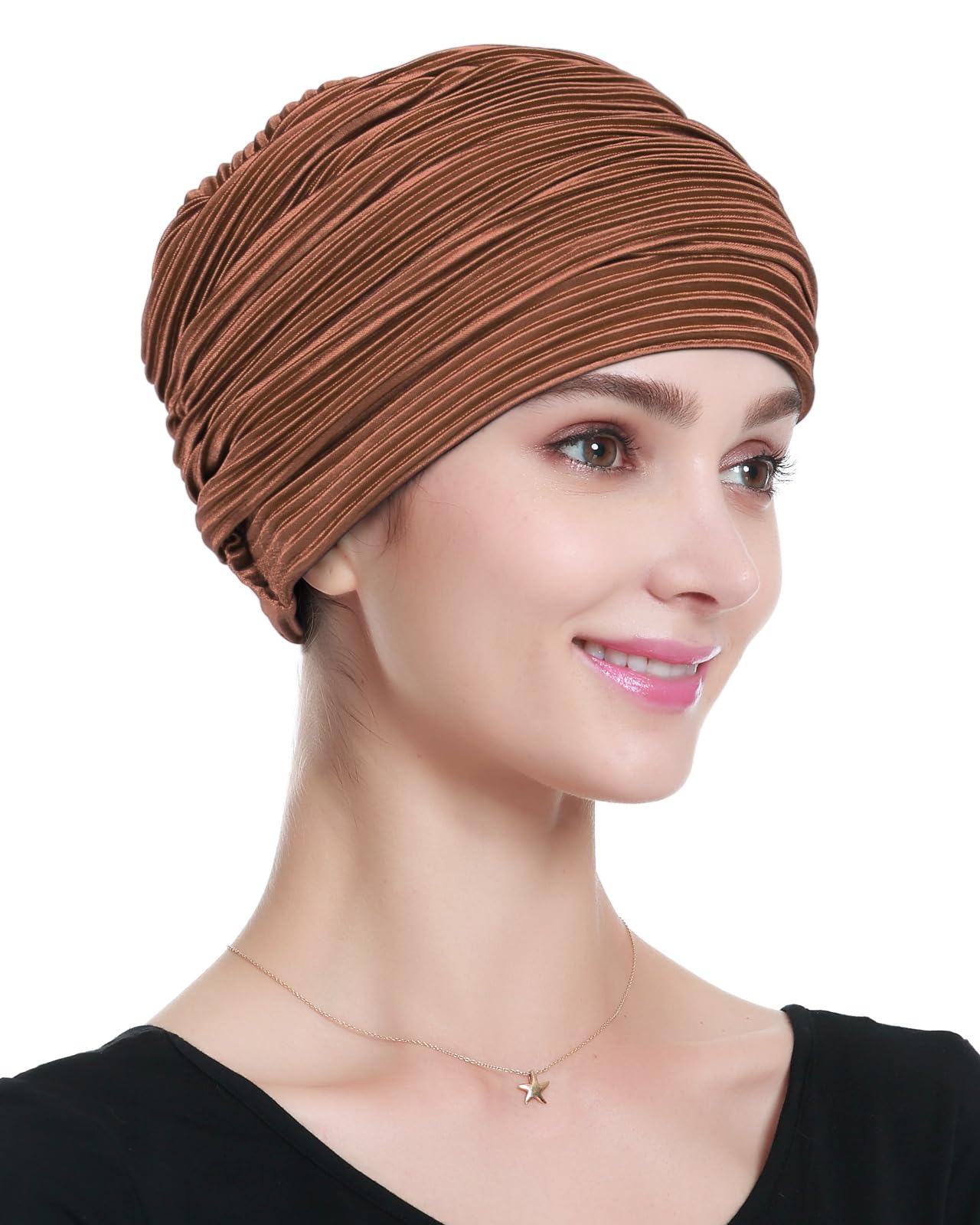 Alnorm Turbante plisado con clase, regalos de quimioterapia para mujer