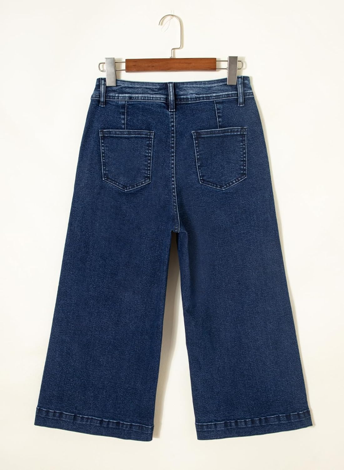 Astylish Capris Jeans for Women Wide Leg High Waisted Stretchy Jean Pants with Slanted Pockets - Image 6