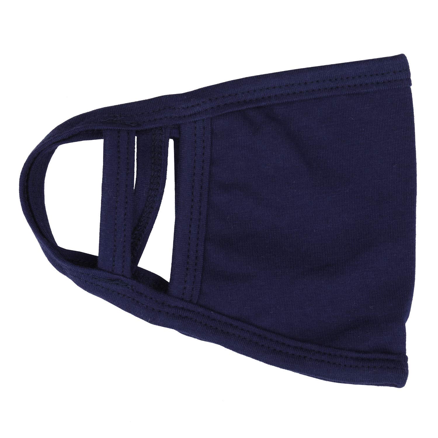 Trimming Shop Kids Face Mask Reusable Washable Face Covering for Children 2 Ply Face Mask, Cotton Face Mask Breathable Safety Mask Protection from Pollution, Navy Blue, 14cm x 10cm, 2pcs