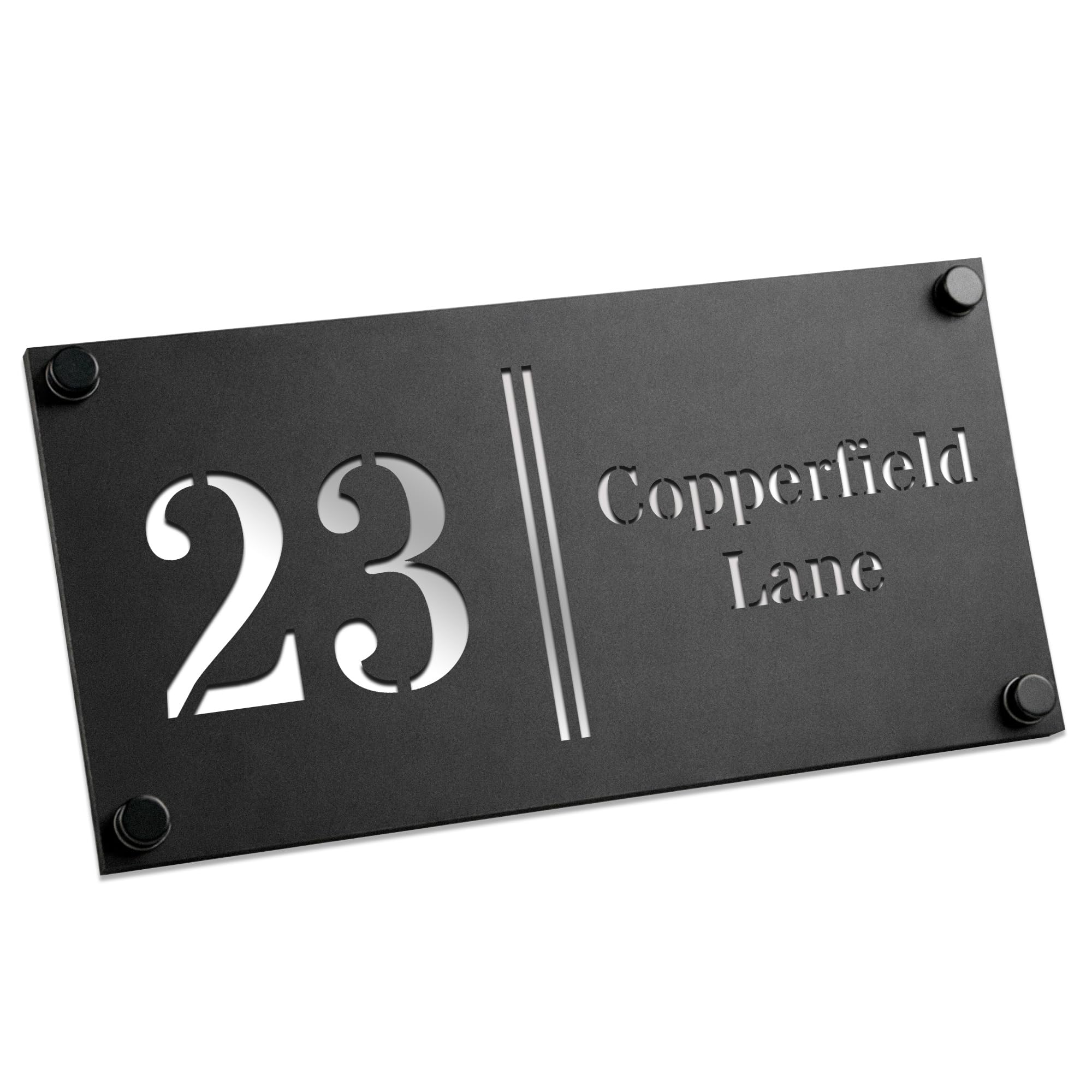 RED OCEAN Number Signs Personalised House Laser Cut Door Street Address Black Plaque Modern House Sign