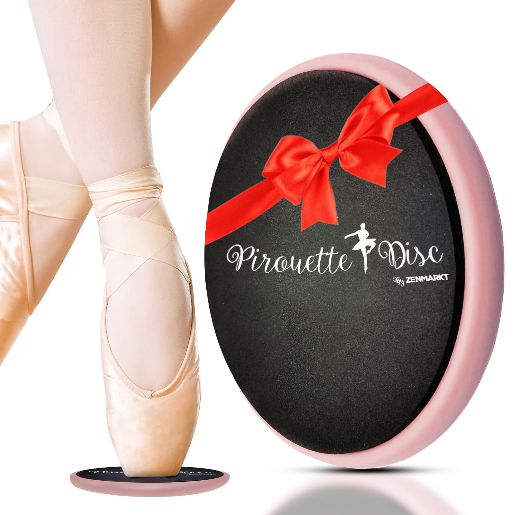 Zenmarkt Ballet Pirouette Disc for Dancers - Portable Turn Disc for Dancing on Releve, Gymnastics and Ice Skaters - for Better Pirouette Technique, Releve, Turns and Dance Spinning (Pink)
