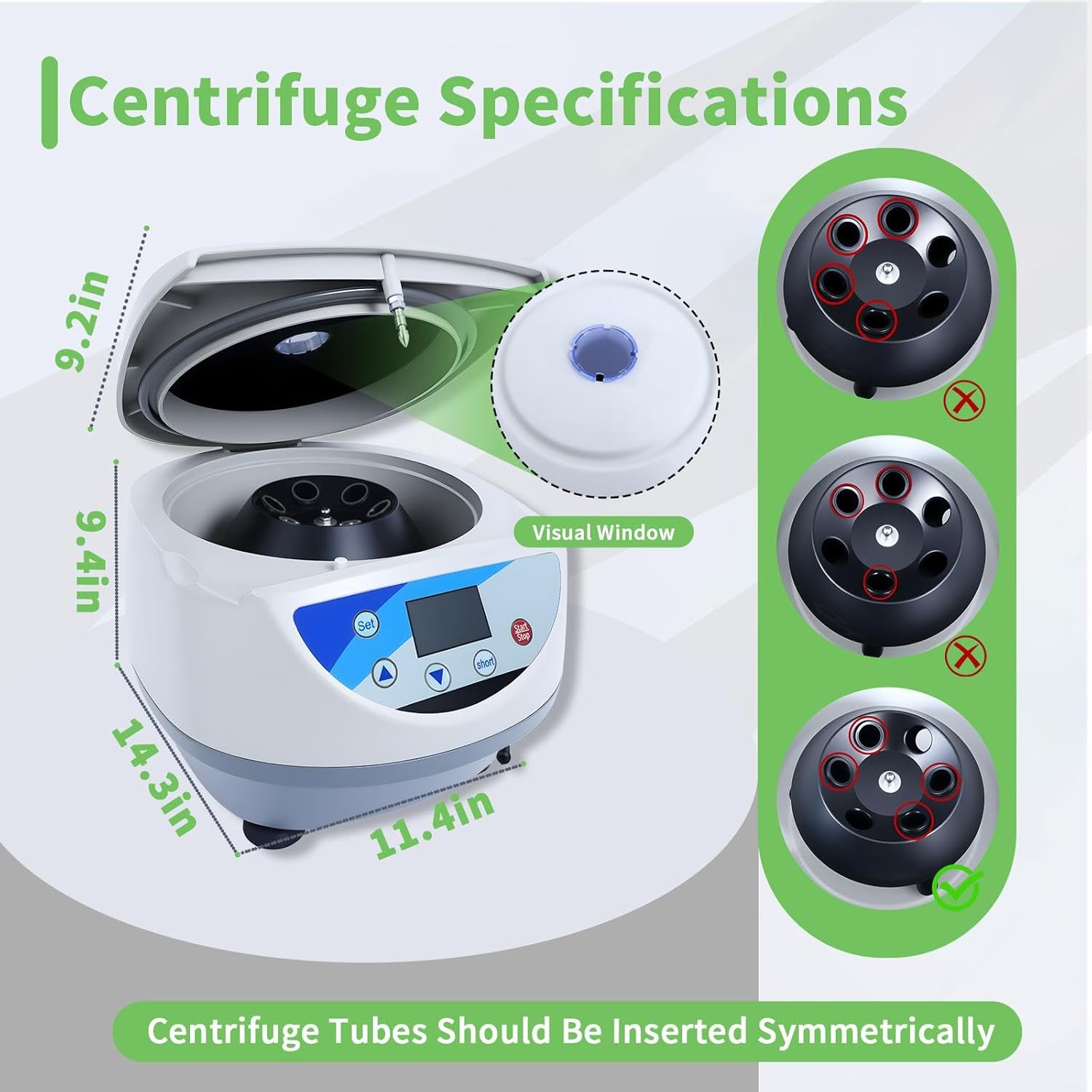 Lab Benchtop Centrifuge with Timer 10s-99min, 5000rpm Max RCF 3074xg Lab Mini Centrifuge with 6 x 10/15ml Tubes, 110-220V Noise ≤ 60dB for Liquid Separation & Scientific Labs