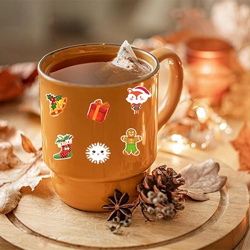 Miniatura 6 de 100 hojas de calcomanías de Navidad, más de 1200 calcomanías de Navidad para manualidades, calcomanías de vacaciones para regalos de Navidad,