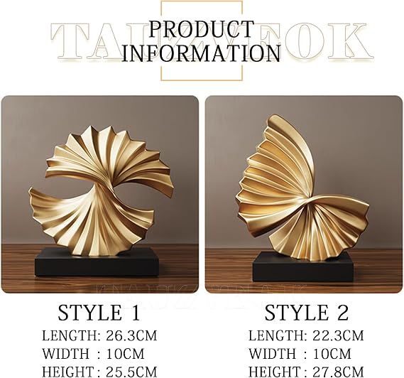 Sculpture Deco, Abstract Art Statue, Decoration Living Room, Bedroom Deco, Modern Apartment Decorative Items Sculptures,Golden F [Energy Class A]