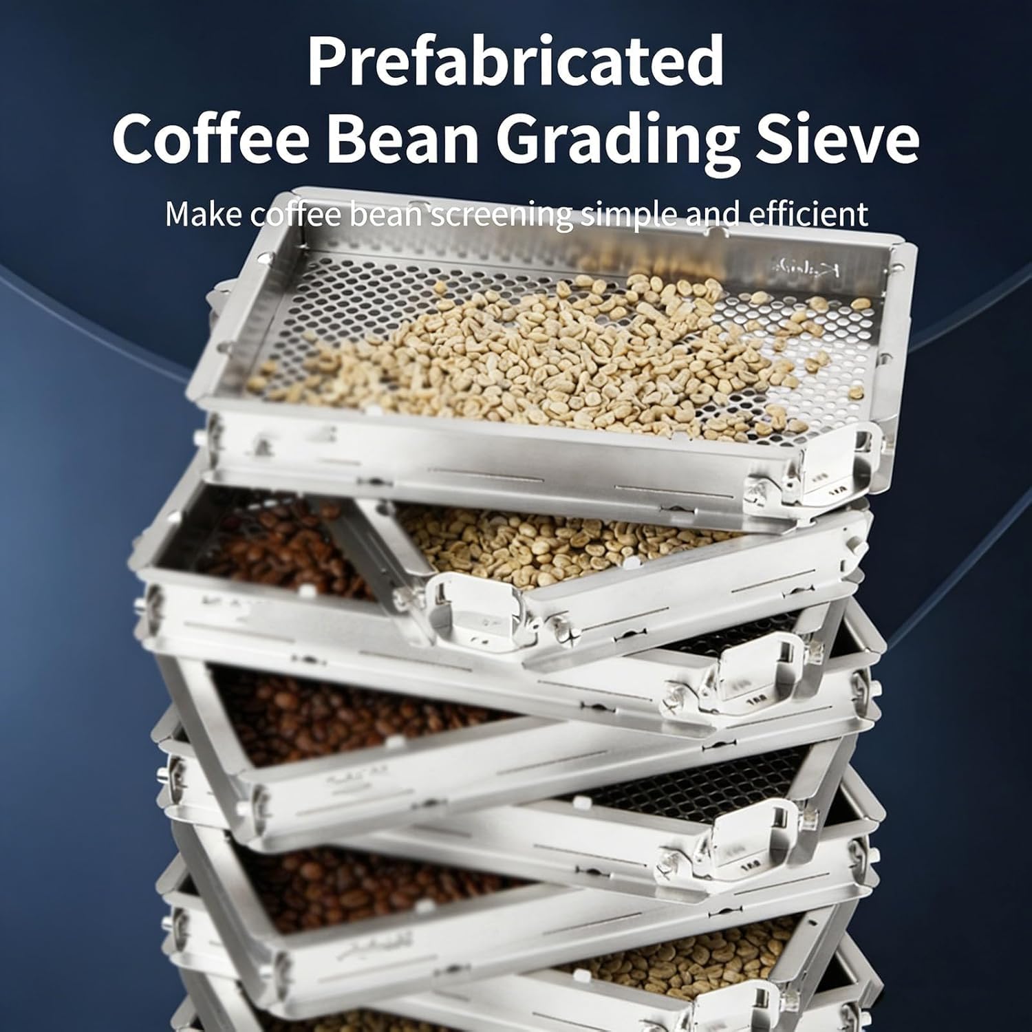 Tamis à grains de café en acier inoxydable – Tamis de classement pour grains verts et torréfiés, torréfacteurs domestiques et amateurs de café
