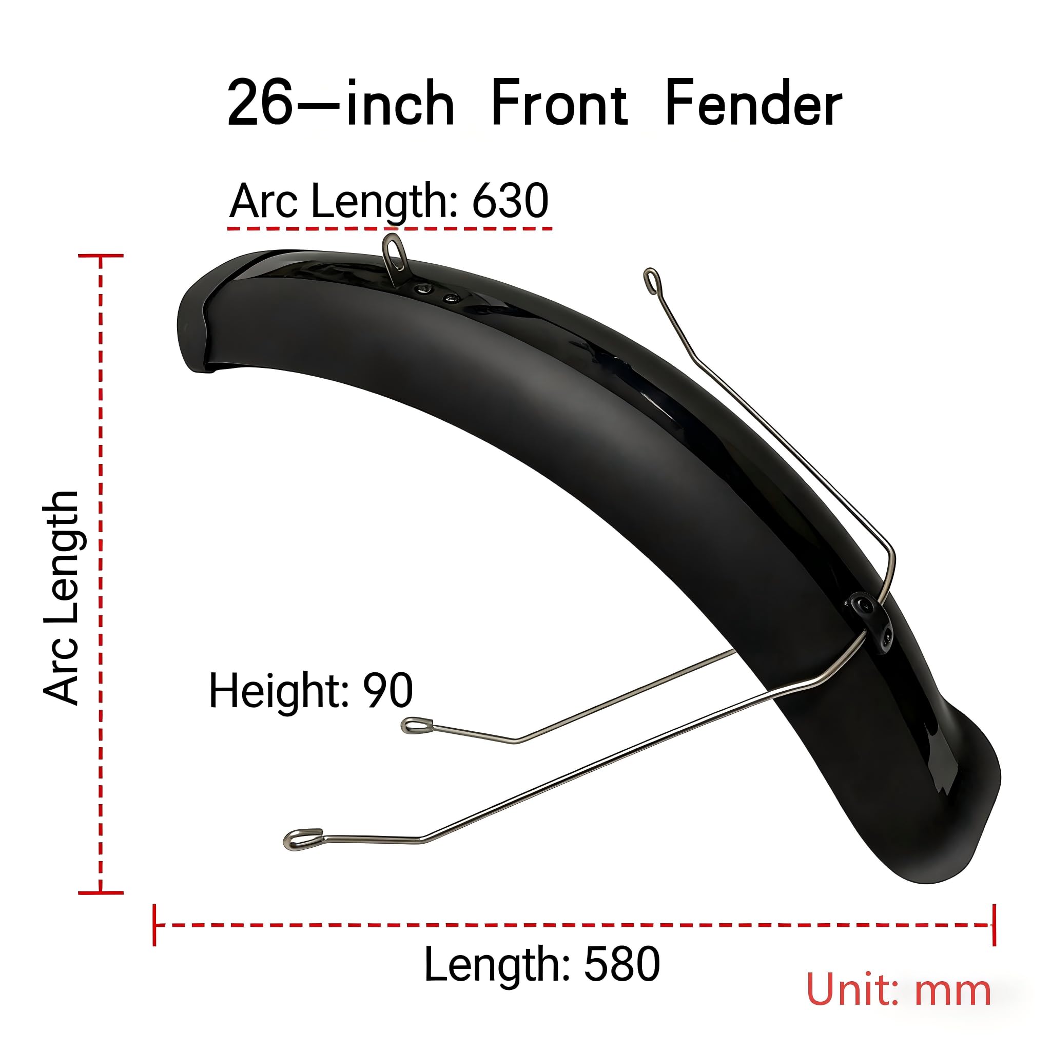 Generisch Fahrrad Schutzblech Fahrrad Schutzblech Set 26x4.0 inch Breite vordere hintere Kotflügel MTB Off-Road Fat Tire Bike Wings Full Coverage Bike Plastic