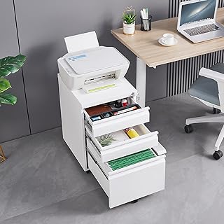 LIFE SKY Mobile Filing Cabinet with Lock: 3-Drawer Metal Storage for Legal Letter Size Files - Secure Office Organization Solution for Law Firm Assistants & Legal Document Management