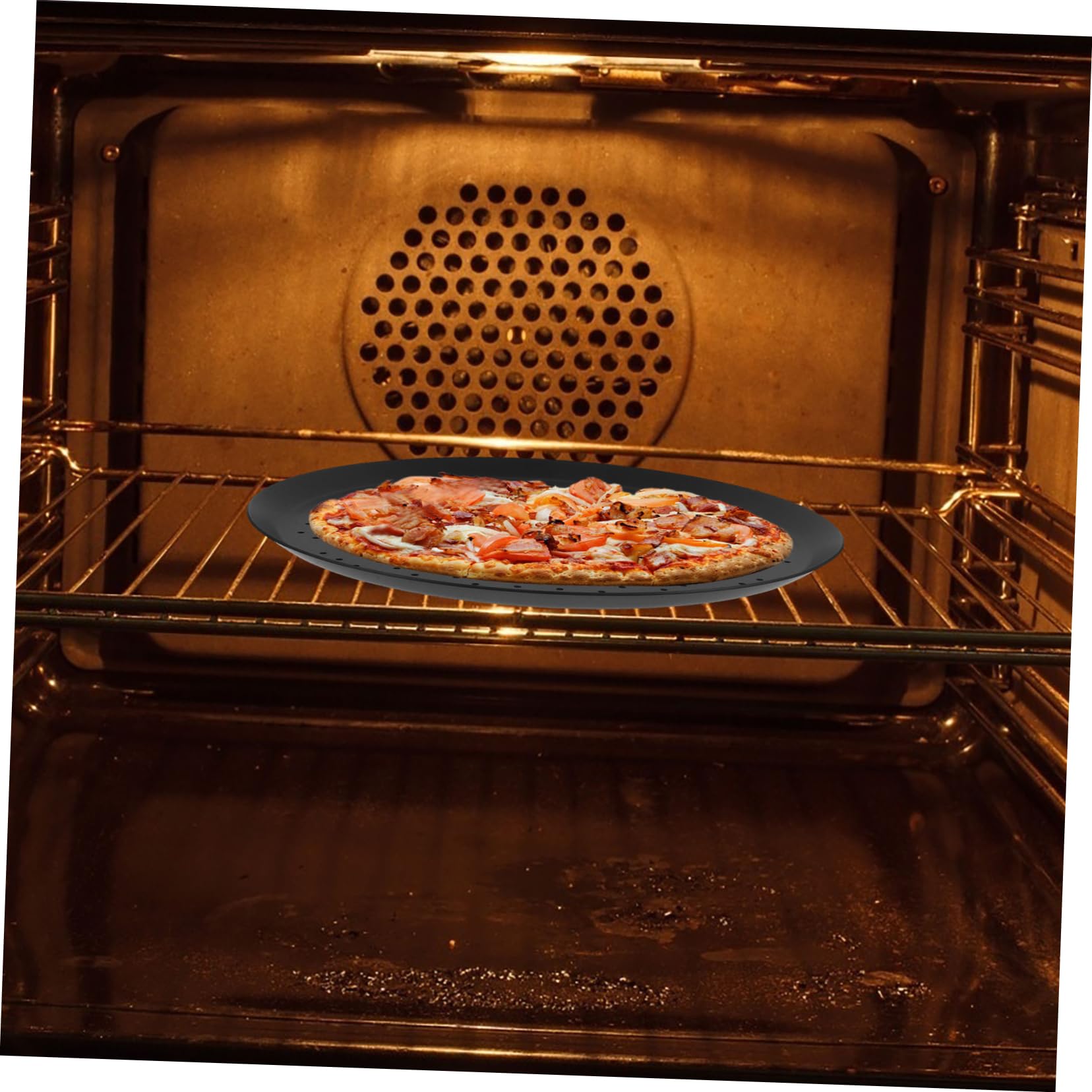 Mikinona Teglia Per Pizza Con Fori Rotondi A Maglia Fine in Lega Di Alluminio Antiaderente Facile Da Pulire Versatile Strumento Da Cucina