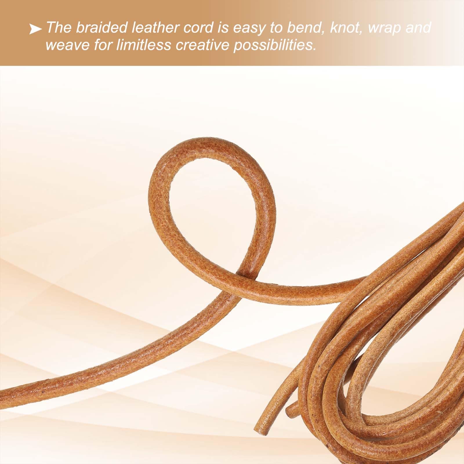 PATIKIL Round Braided Leather Cord - Image 4