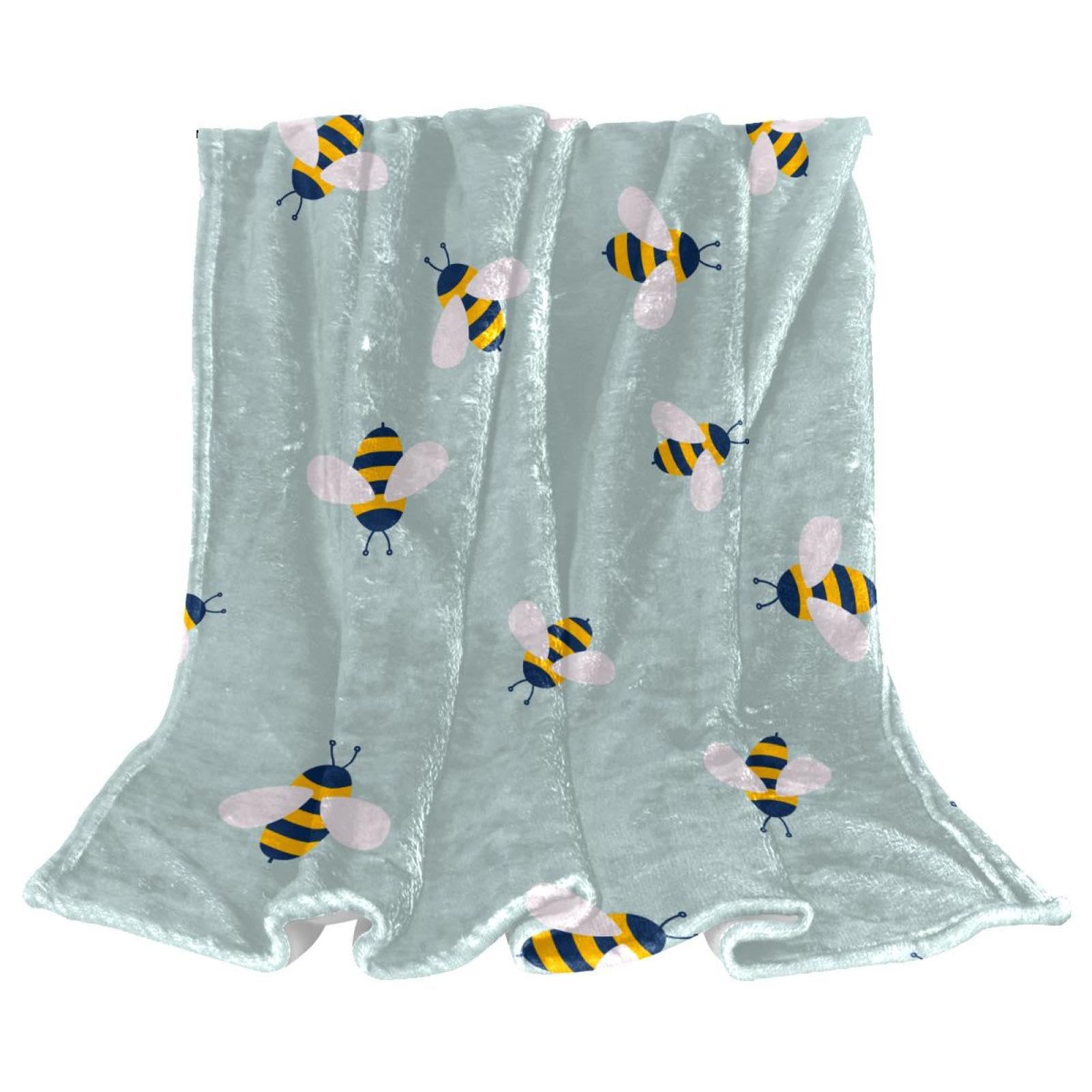 Couverture plaid chaude et douce abeille 150x130 pour lits et divans