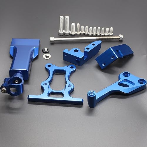 Miniatura 25 de FXCNC Racing motocicleta CNC amortiguador de dirección estabilizador amortiguador de montaje kit compatible con MT07 FZ07 MT-07 FZ-07 2014-2019 Rojo