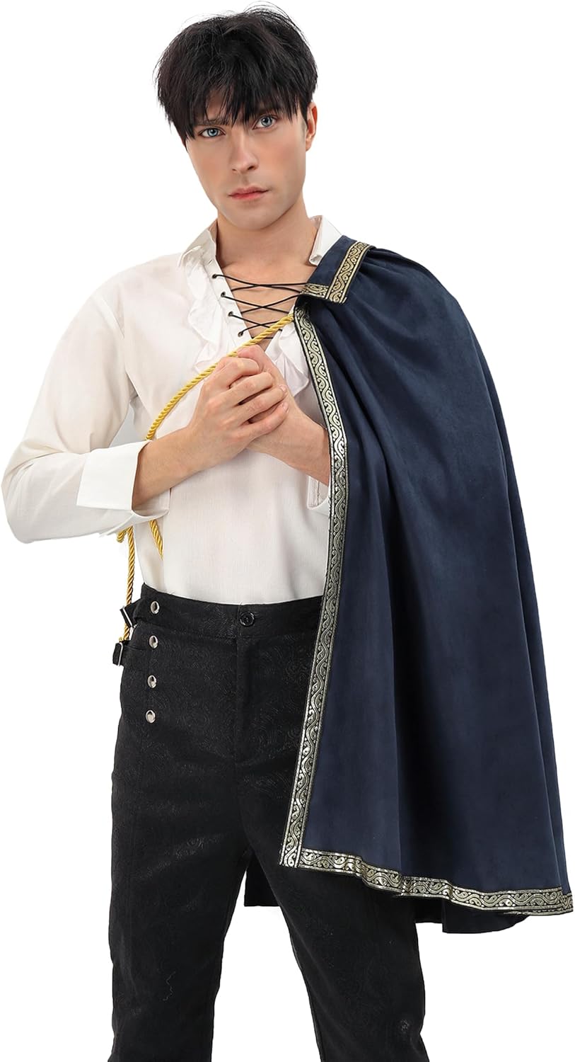 Renaissance Tudor Half Shoulder Cape Medieval Cloak Shawl LARP Ren Faire Costume - Image 3