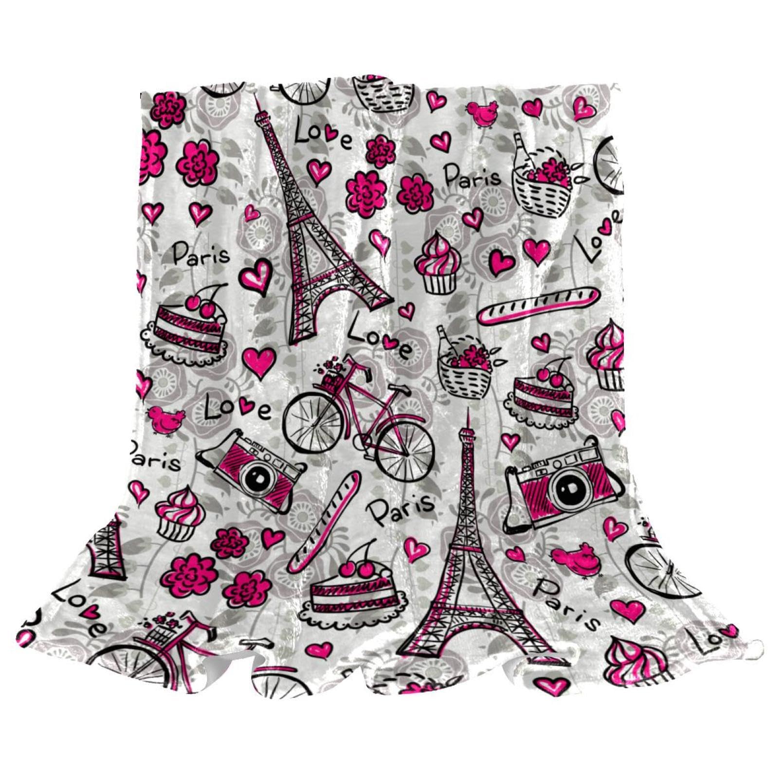 Couverture polaire fleur de vélo grand plaid doux pour soirée cocooning sur canapé