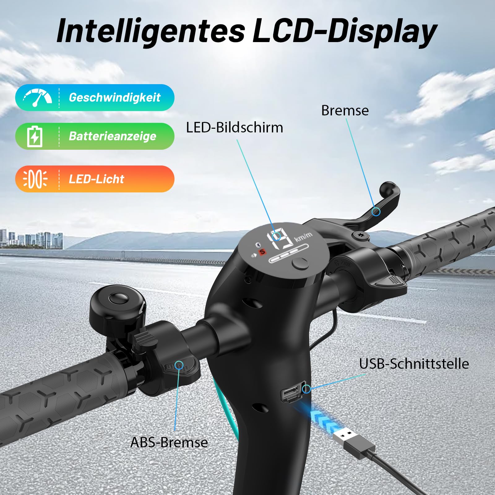MEGA MOTION Trottinette électrique électrique pliable avec homologation routière et application, moteur de 350 W, plage de 30 à 35 km, 19 km/h, pneu Honeycomb de 8,5", scooter électrique portable