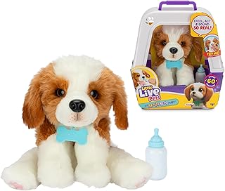 Little Live Pets My Really Real Puppy Pet Toy, 50 Sounds and Reactions, Puppy with Soft Fur and Eyes to Close, Transport Box and Bottle, 4 Years Famous (LP800000)