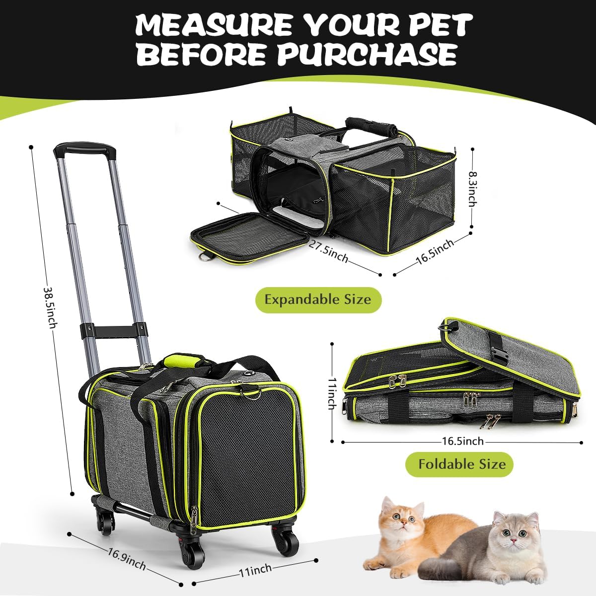 Travel in Style: The Ultimate Expandable Pet Carrier with Wheels for Cats and Small Dogs