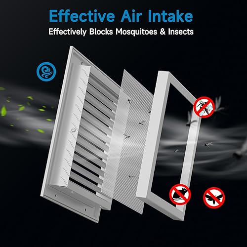 Miniatura 4 de Ventilación de cobertizo de 6.6 pulgadas de ancho x 6.6 pulgadas de alto, ventilación de puerta para puertas interiores, cubiertas de ventilación de