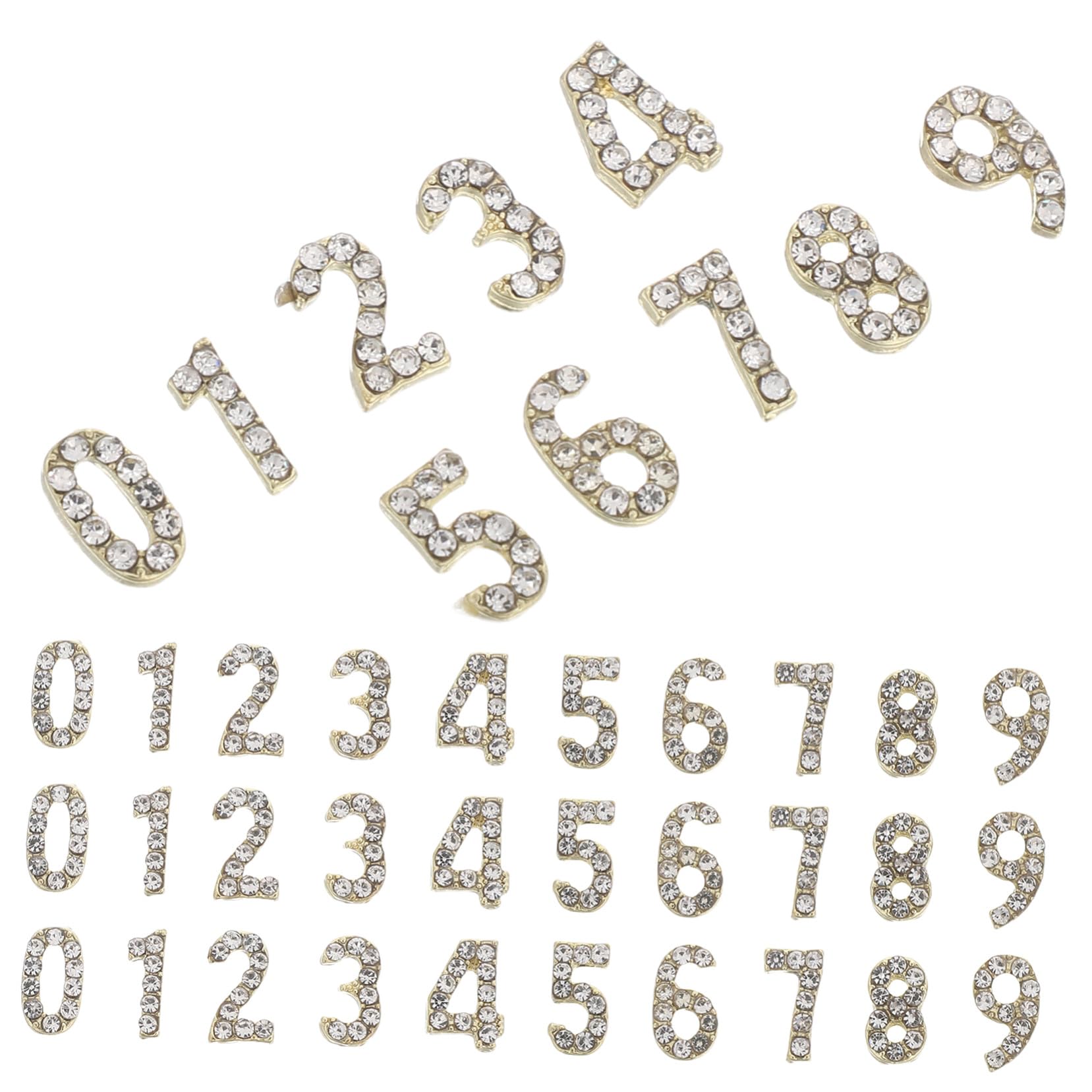 Hemobllo 100 Pezzi Charms Numerici per Unghie in Ferro con Cristalli Flatback Gioielli Nail Art Brillanti per Decorazioni Manicure Fai da Te e Occasioni Speciali