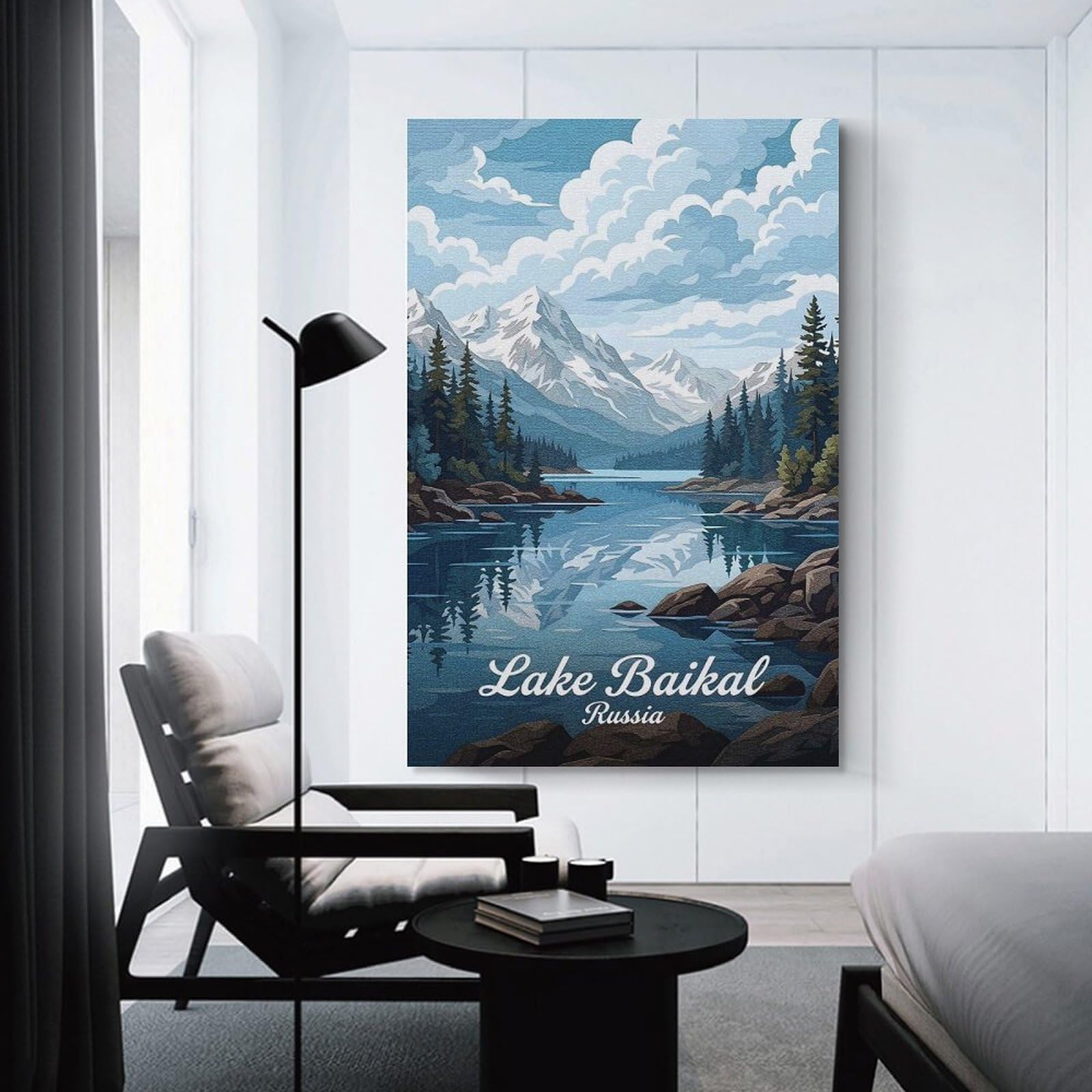 Junmoney Lake Baikal, Russia Landscape Art Room Decor Wall Art, 20x30inch(50x75cm), for Office, Study Or Home Workspace, Decorative Artwork for Productive Spaces