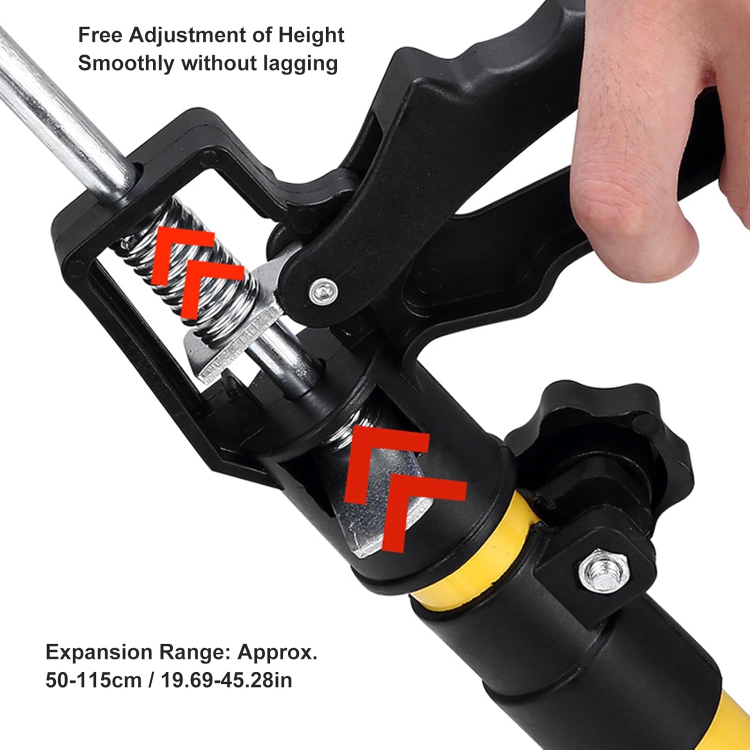 2 Pack Support Pole, Steel Telescopic Adjustable Hand Support System, Construction Rods for Cabinet Jacks Bars Drywalls, Extend from 19.68 inch to 45.27 inch