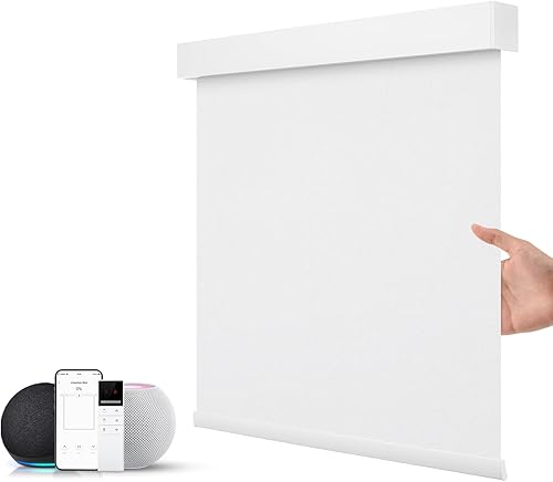 Miniatura 1 de ZSTARR Persiana inteligente motorizada para ventana con control remoto, persiana enrollable opaca automática tamaño personalizable, con cenefa de