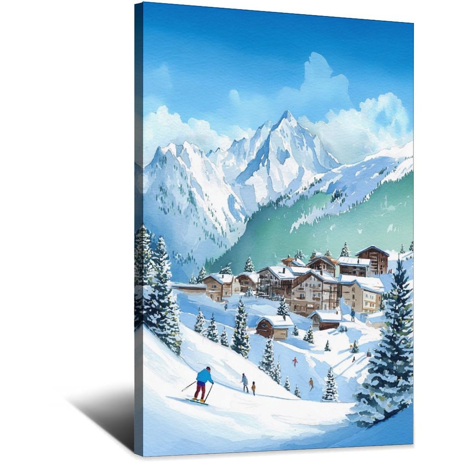 St Anton Ski Posters 20x30inch(50x75cm) Vintage Watercolor Canvas Art