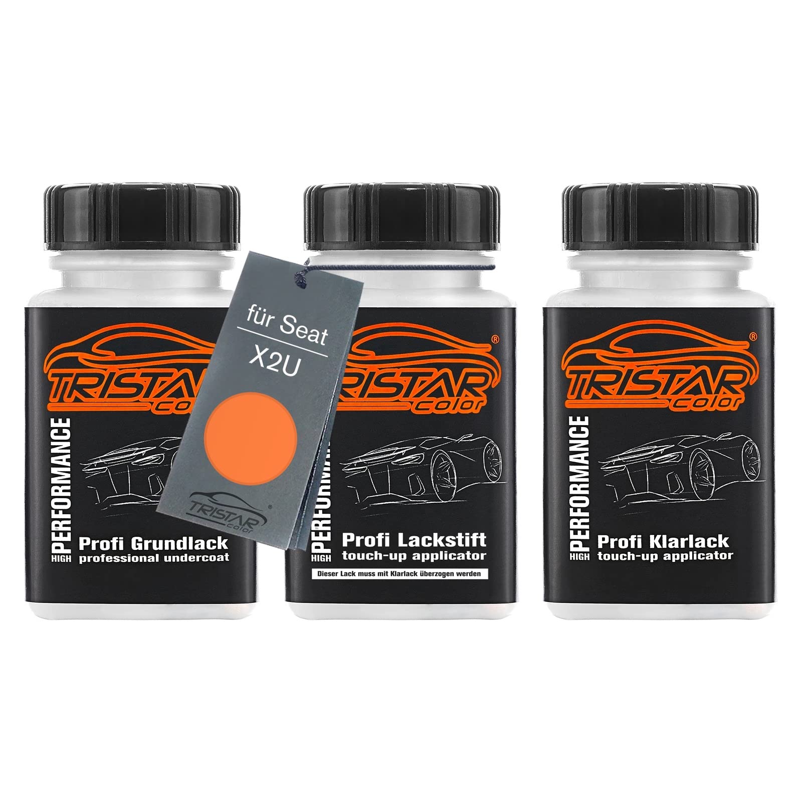 TRISTARcolor Peinture Voiture Kit Pot Prêt à La Pulvérisation Pour Audi X2U Samoa Orange Metallic/Novelty Orange Metallic Peinture De Fond Peinture De Base 2 Litres 2000 Ml